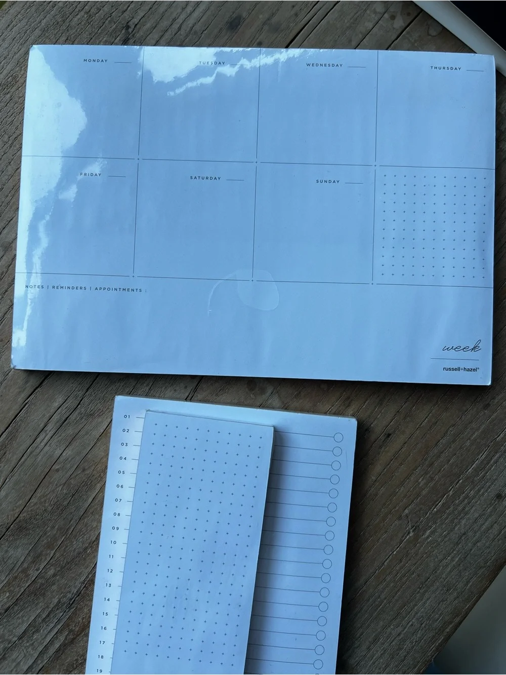 Russell+Hazel In Due Time White Memo, Line & Week Notepad Set New in Wrap
